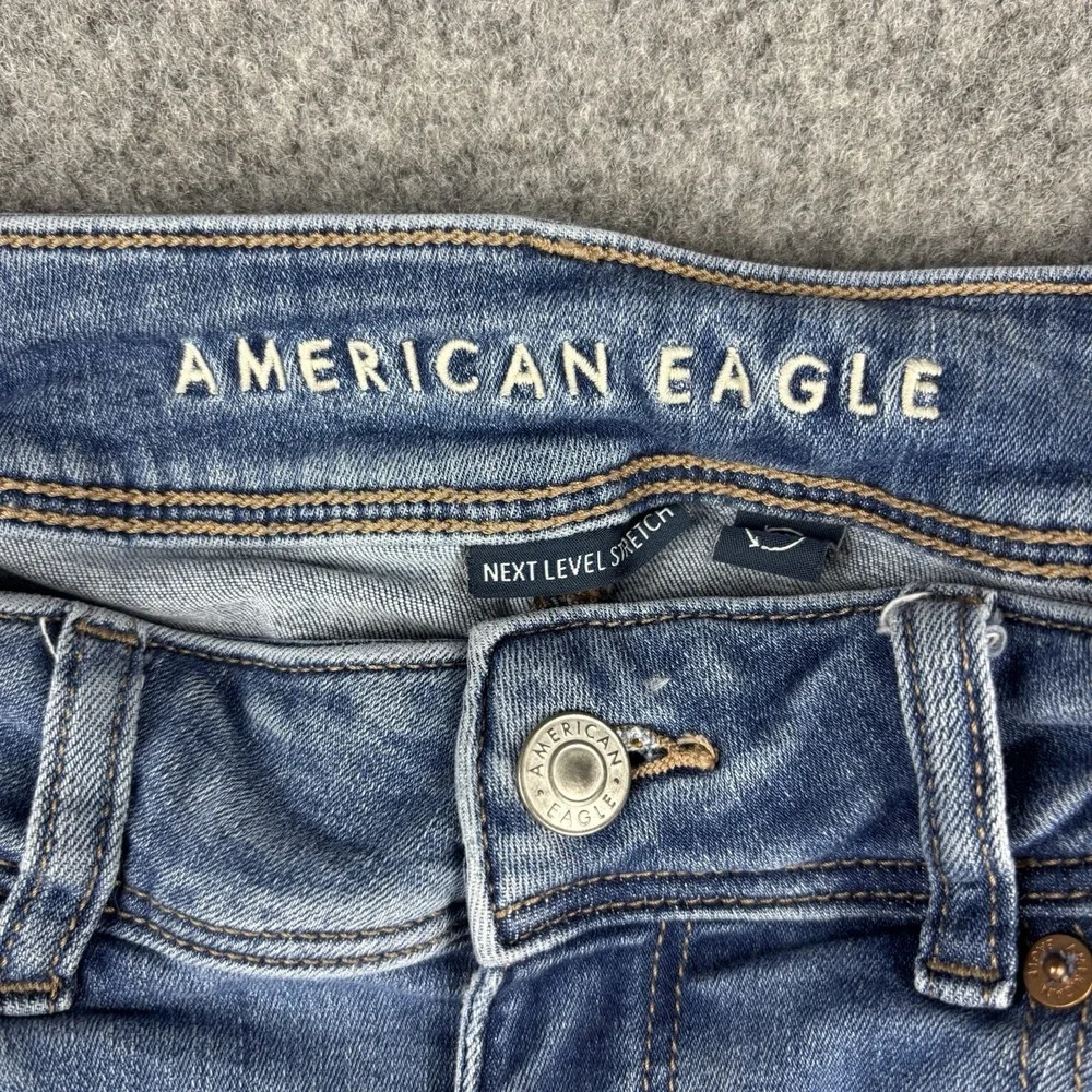 American Eagle Next Level Stretch Jeans Women's 2 Kick Boot Medium Wash Blue EUC